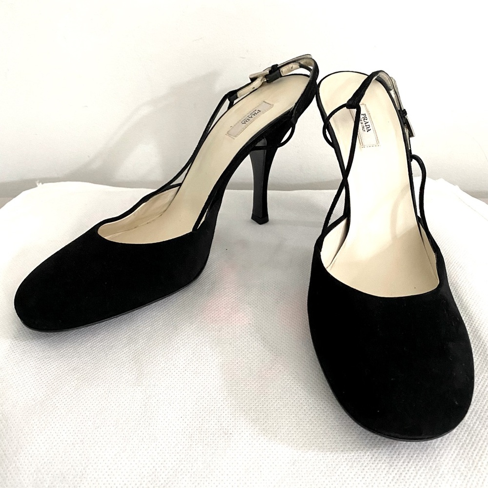 Authentic Prada suede heels, like new